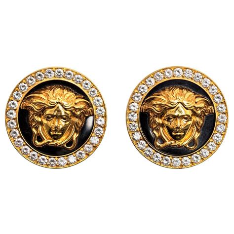 versace medusa earrings|versace enamel earrings.